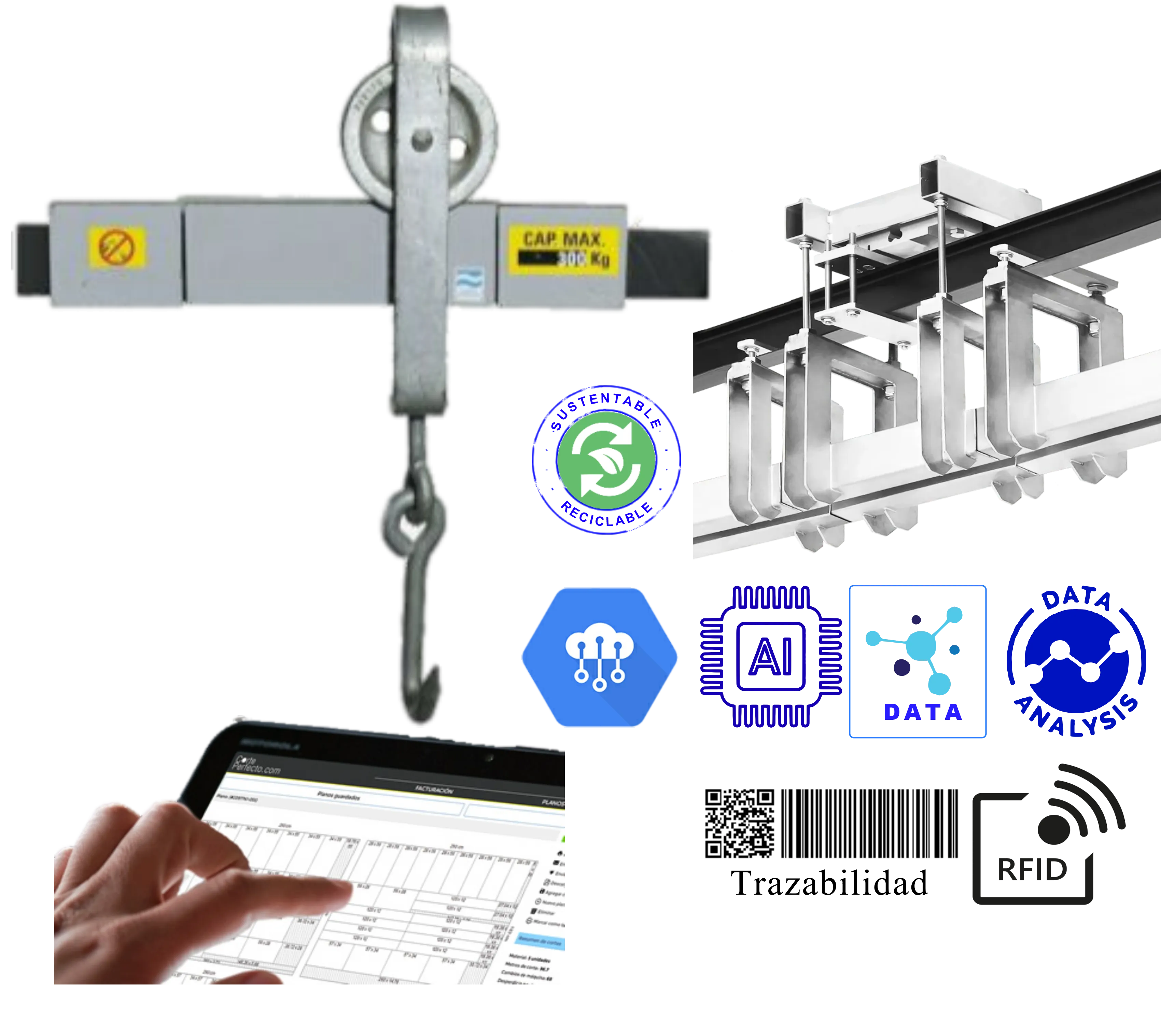 balanza riel elevado balanza matadero lista para usar